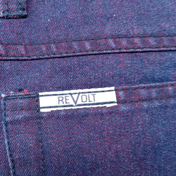 Revolt Pants Womens 7/8 Purple Mid Rise Bootcut‎ Denim Jeans Punk Kawaii - Picture 8 of 11